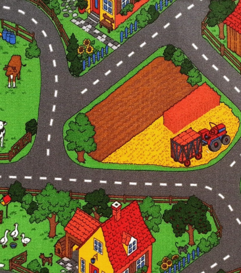 Metrážový koberec s městem Happy Village 5201