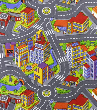 Metrážový koberec s autodráhou Big City 97
