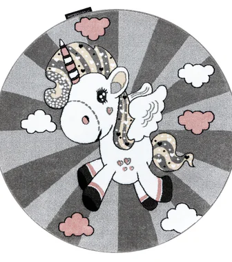 Dětský kusový koberec Petit Unicorn grey kruh