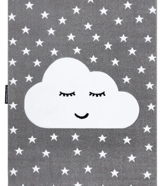 Dětský kusový koberec Petit Cloud stars grey