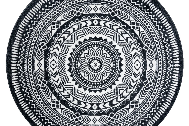 Kusový koberec Napkin black kruh