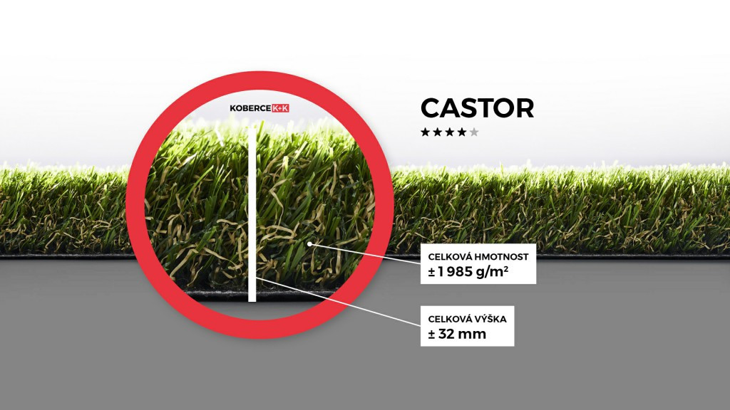 CASTOR - travní koberec poměr cena výkon