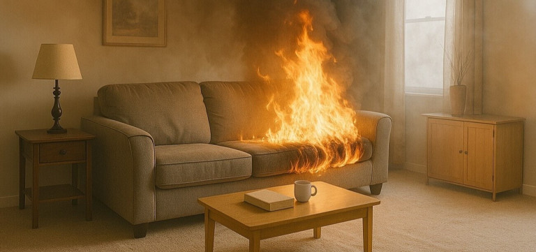 Hořlavost nábytku a podlah: Jak vybavit byt, aby vám dal šanci na útěk před požárem?