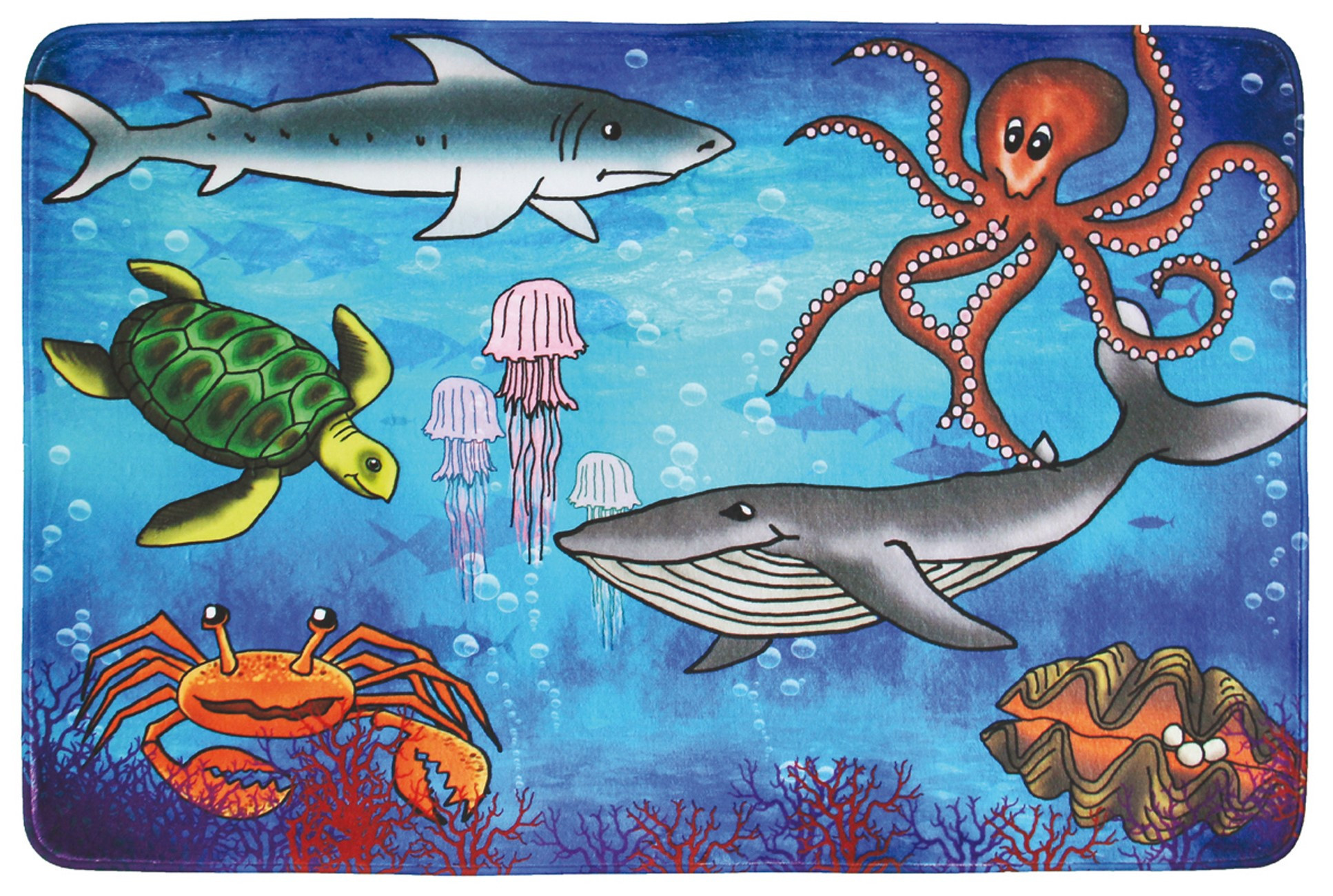 Kusový koberec Sea World - koberec do pračky se zvířátky 110x160 cm