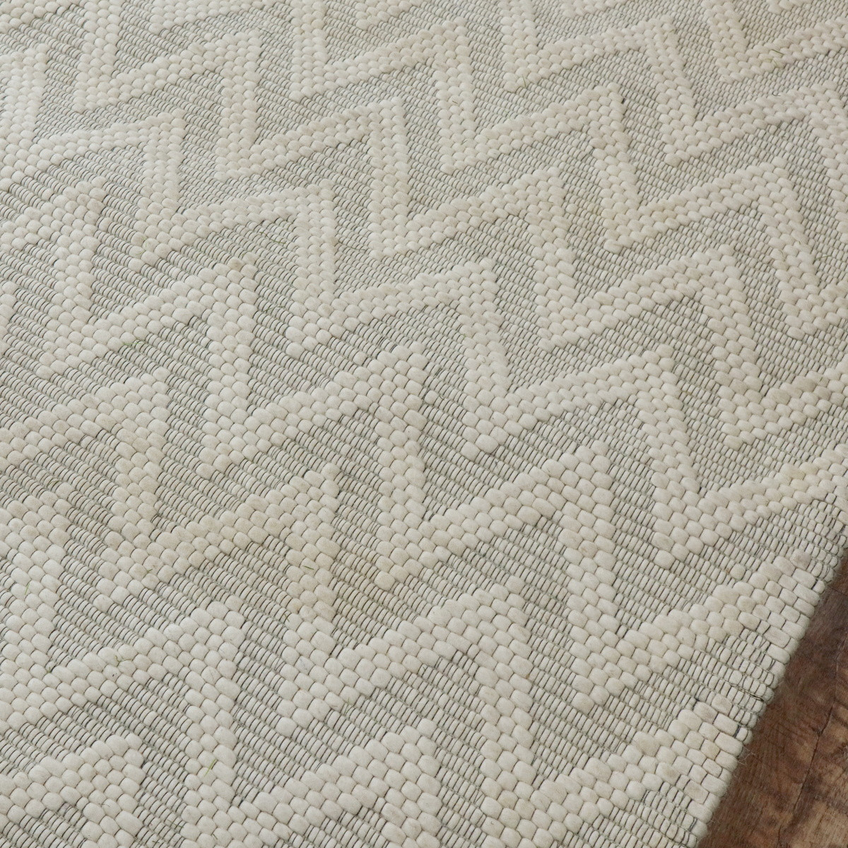 Kusový ručně tkaný koberec Woolen 5 White 2
