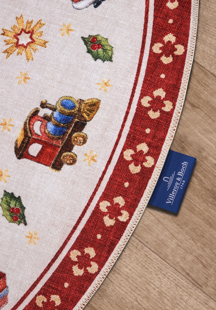 Kusový koberec Villeroy & Boch 106192 červený vánoční kruh Kruh Ø 150 cm 5