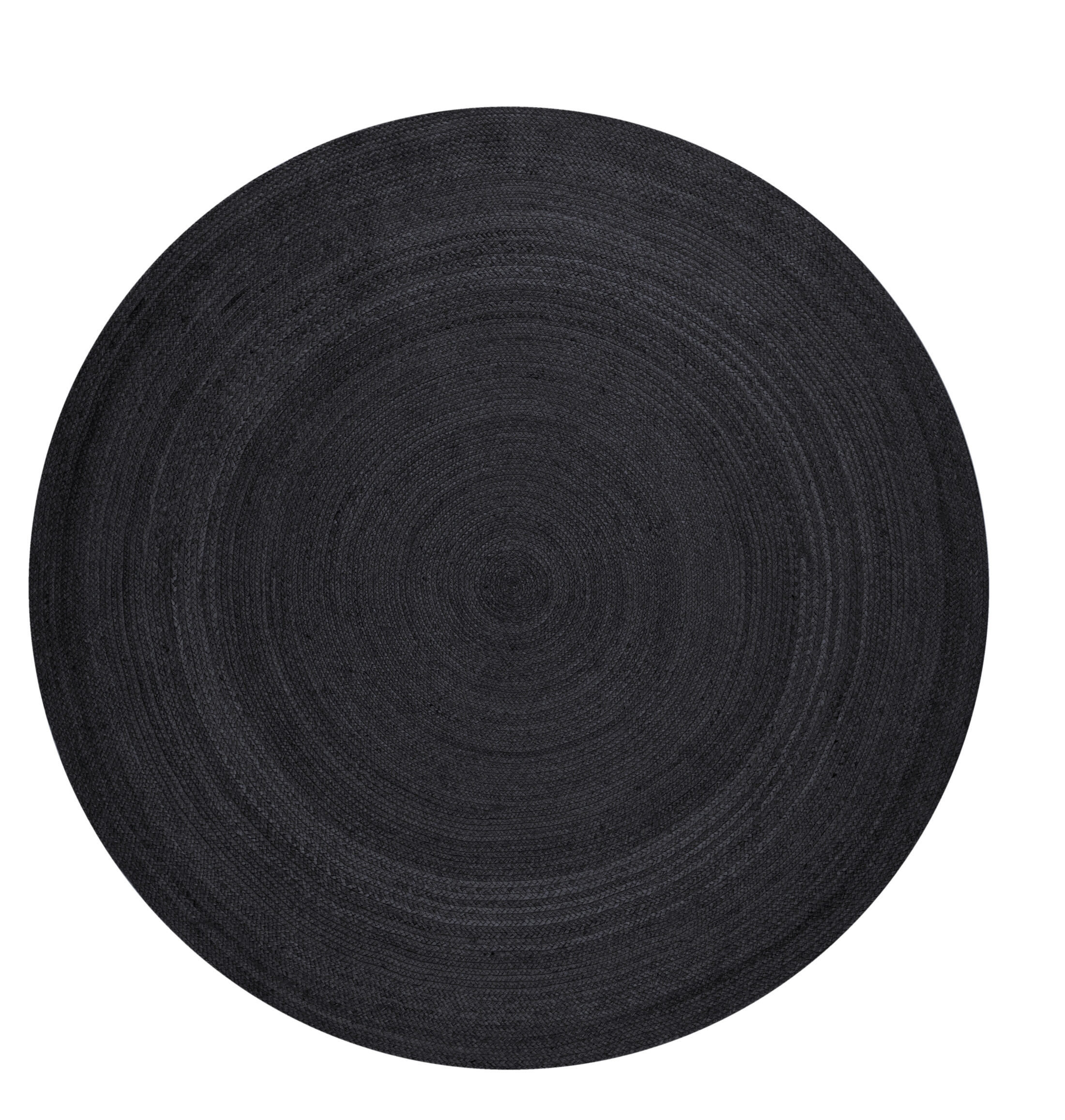 Kusový koberec Jute Braided 106322 Black kruh Kruh Ø 200 cm