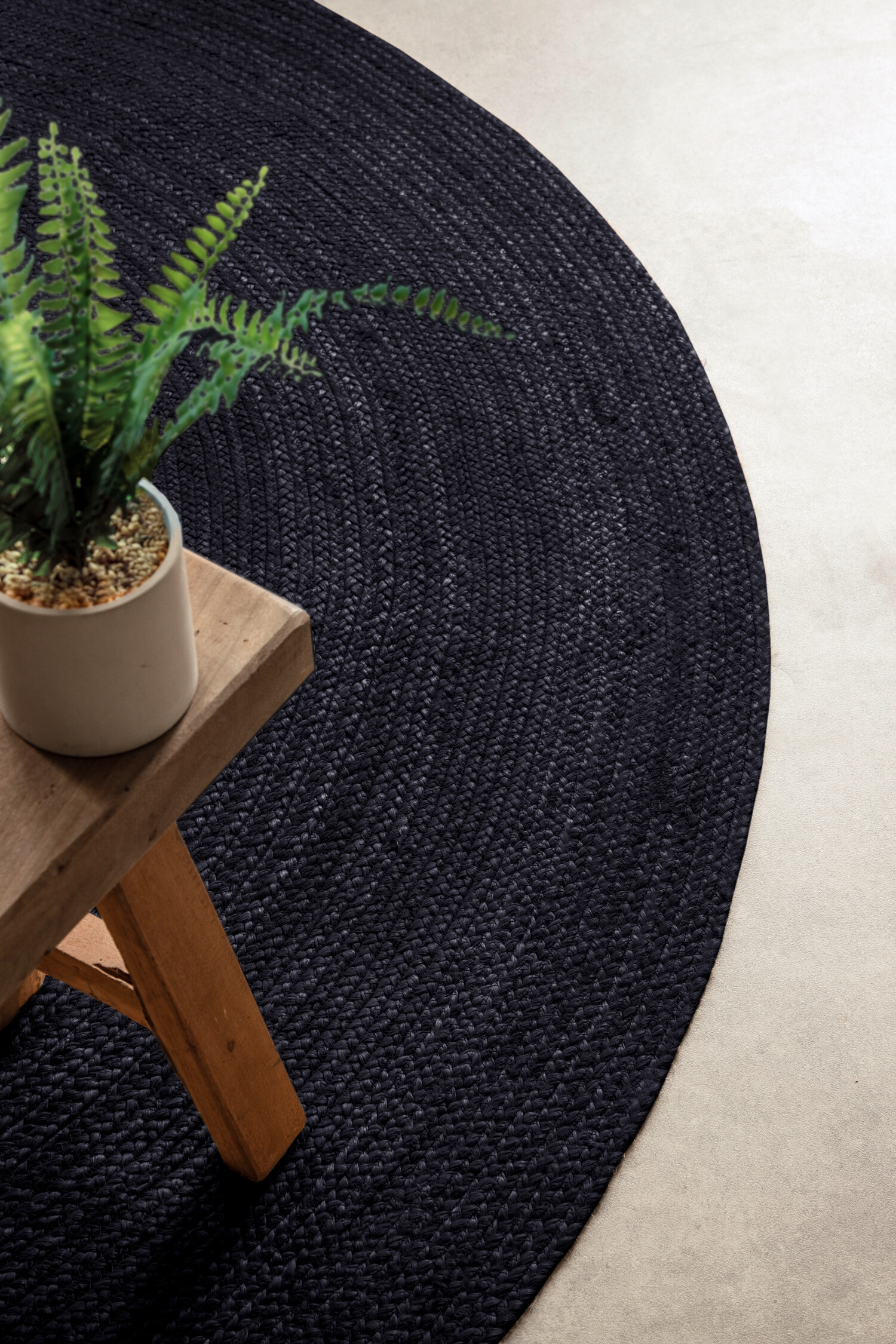 Kusový koberec Jute Braided 106322 Black kruh Kruh Ø 200 cm 4