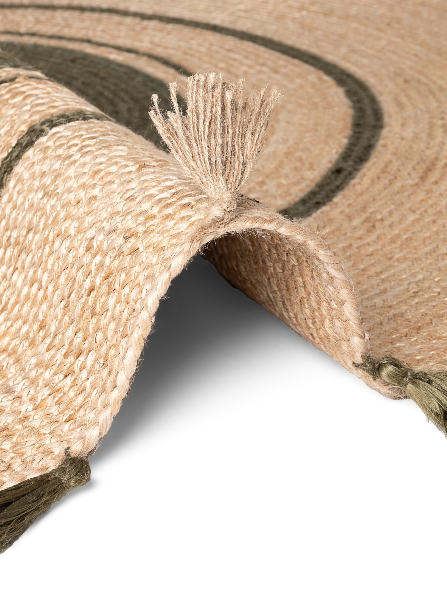 Kusový koberec Jute Braided 106330 Natural Green kruh Kruh Ø 150 cm 2