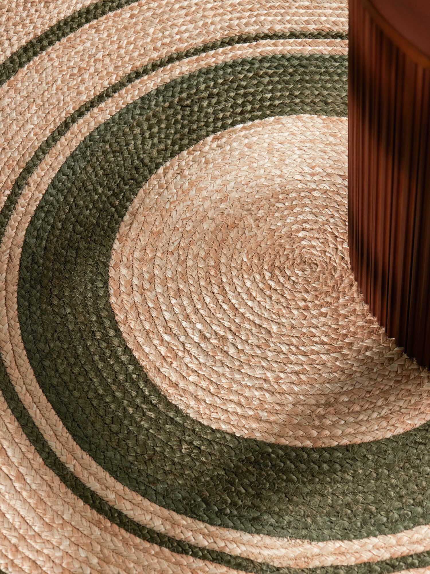 Kusový koberec Jute Braided 106330 Natural Green kruh Kruh Ø 150 cm 3