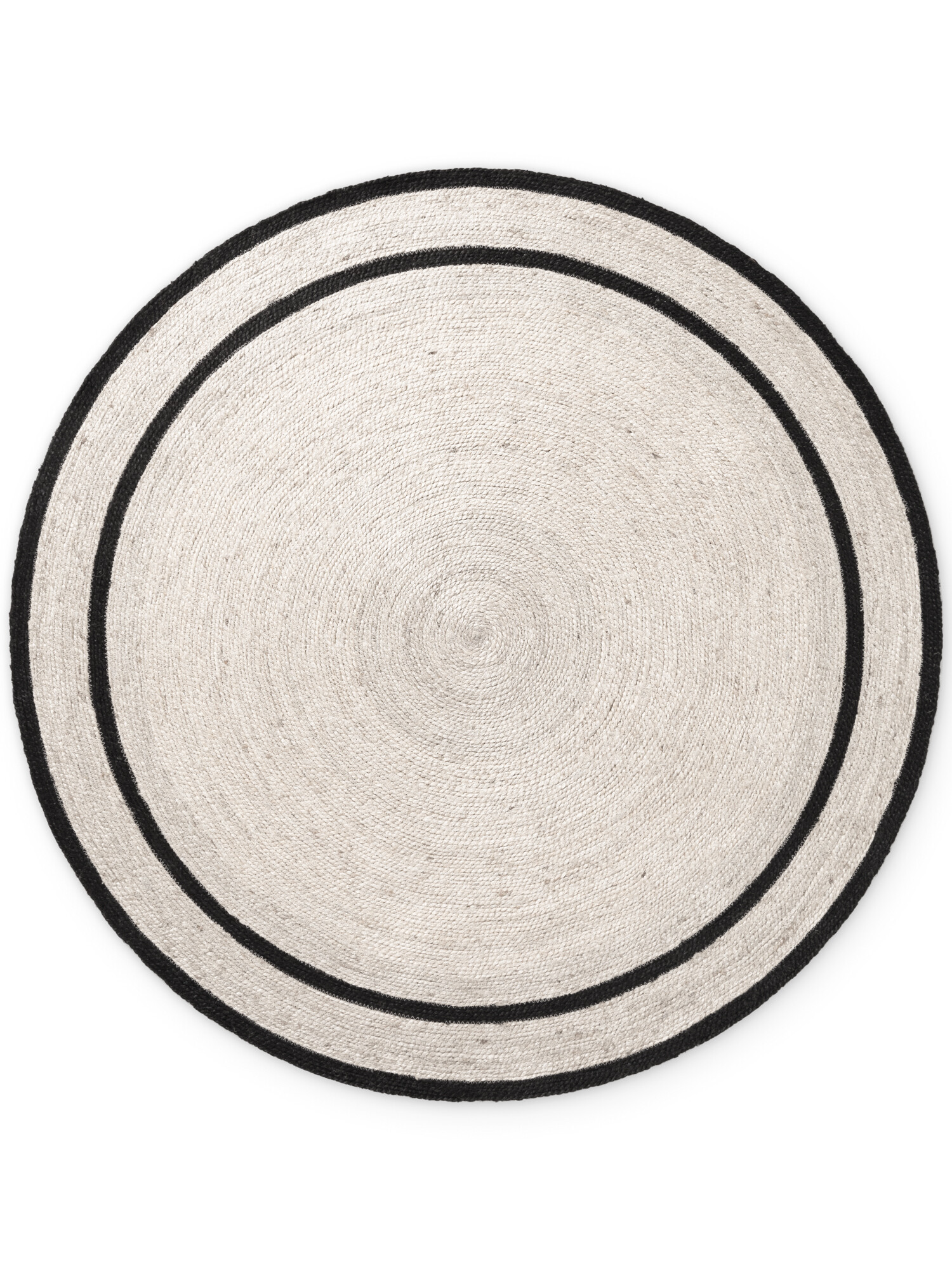 Kusový koberec Jute Braided 106331 Natural Black kruh Kruh Ø 150 cm