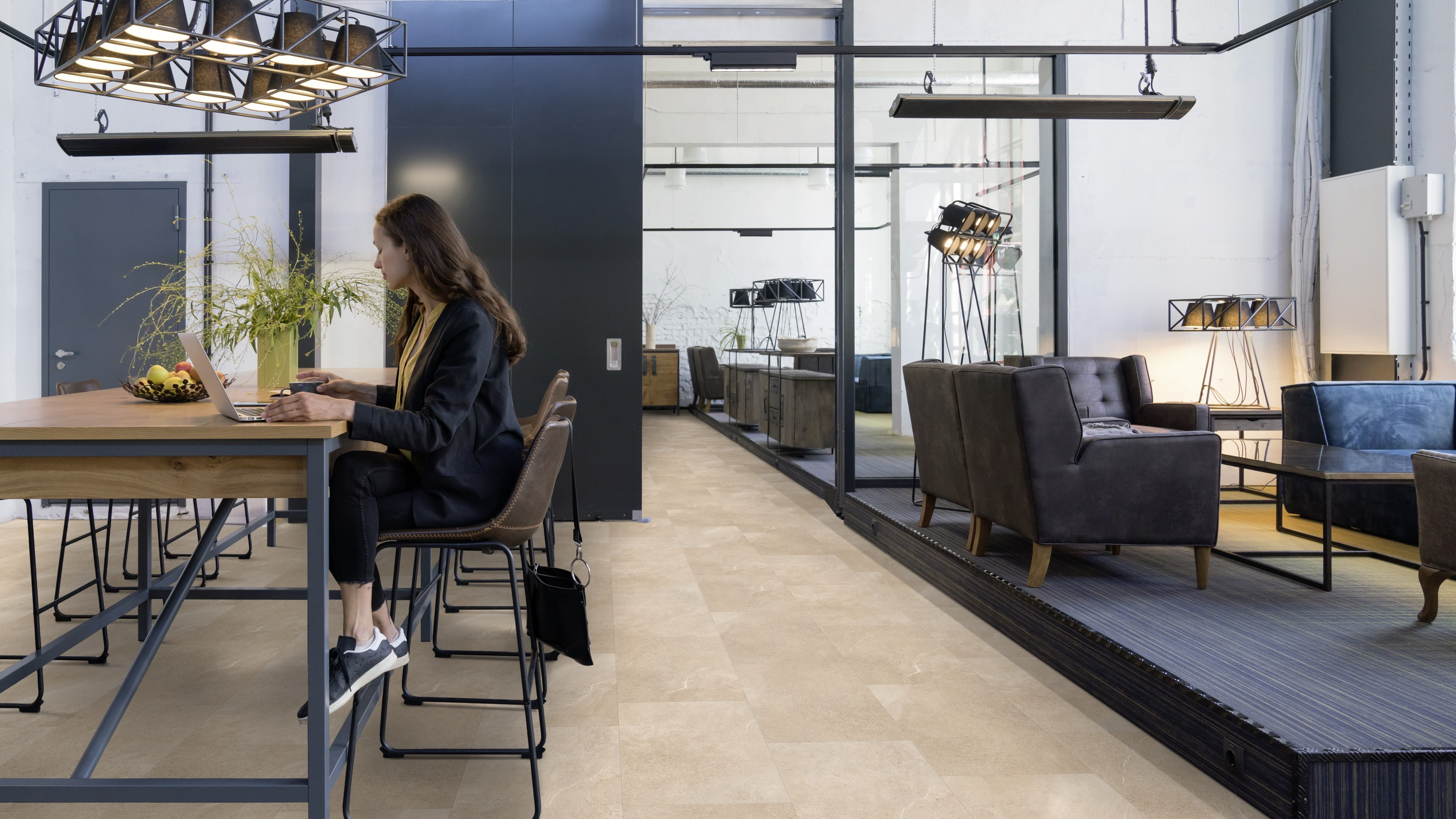 Vinylová podlaha lepená Creation 30 Curton Stone Clear 1603 - světle béžová dlažba 457x914 mm (obrázek 8)