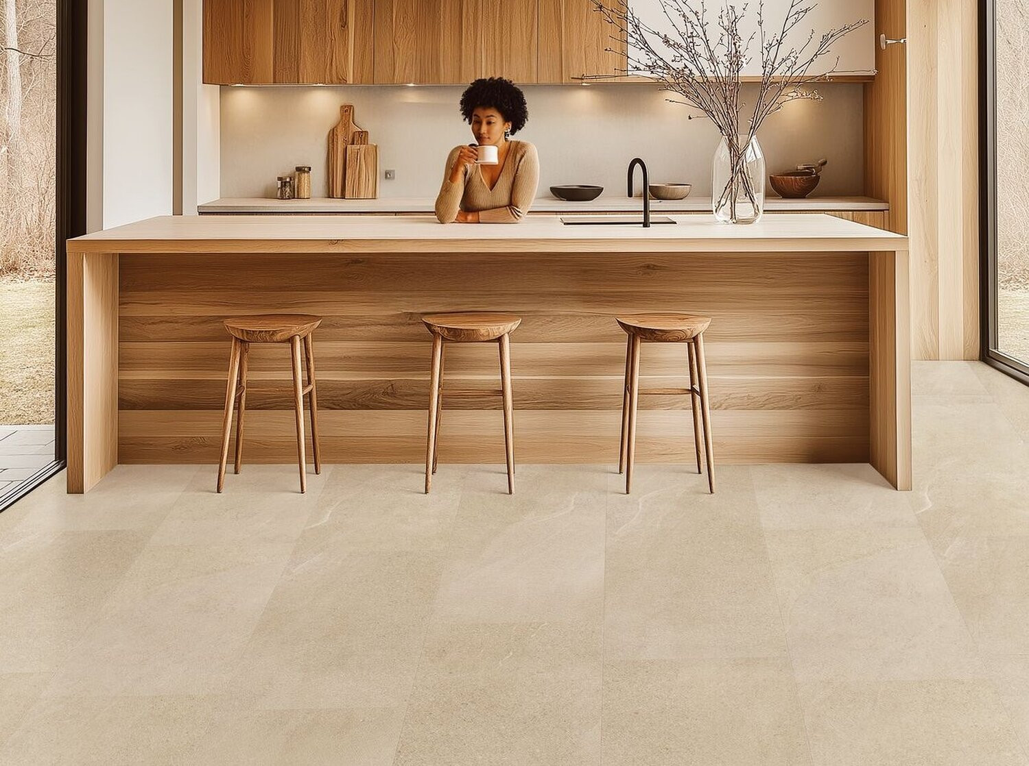 Vinylová podlaha lepená Creation 30 Curton Stone Clear 1603 - světle béžová dlažba 457x914 mm (obrázek 10)