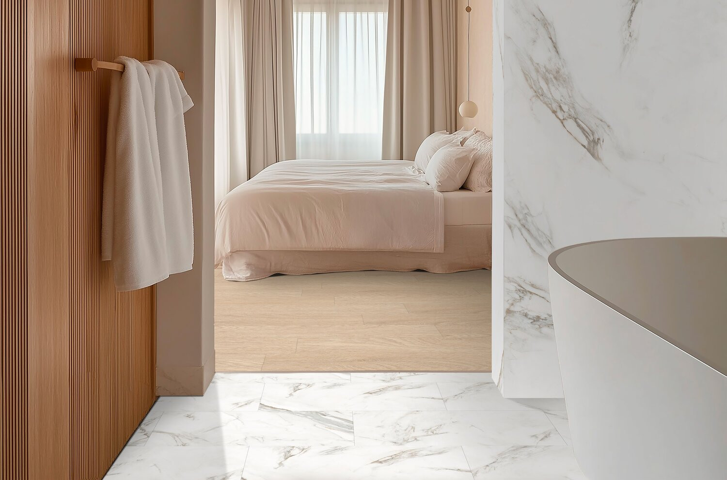 Vinylová podlaha Creation 55 White Marbie 1743 - lepená 457x914 mm 2