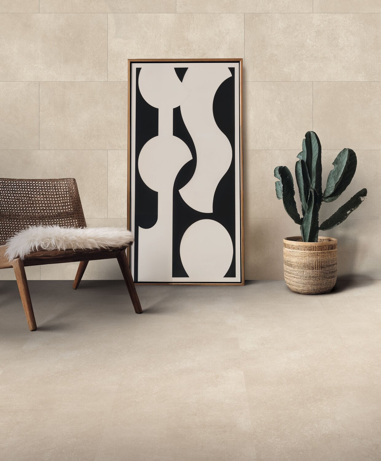 Vinylová podlaha Creation 55 Bloom Uni Cream 1600 - lepená 457x914 mm 2