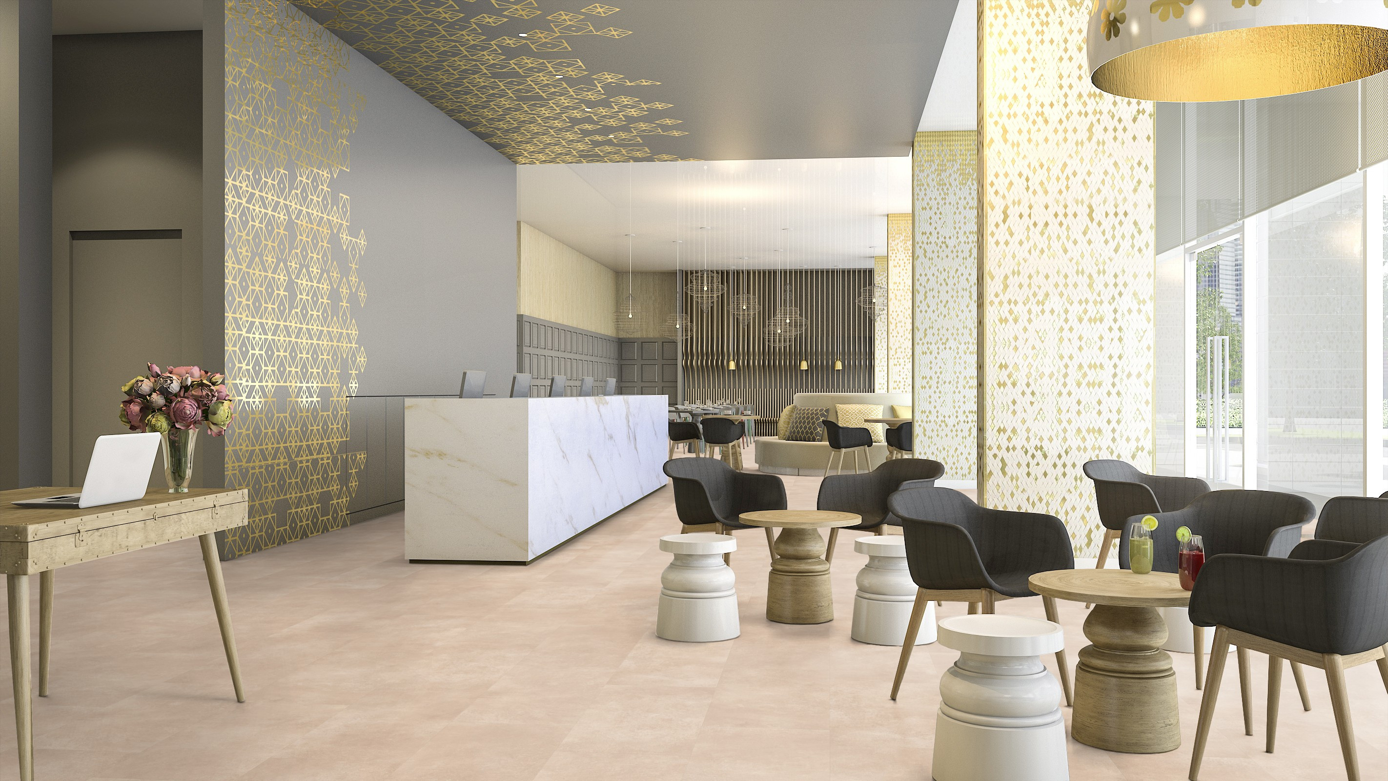 Vinylová podlaha Creation 55 Bloom Uni Cream 1600 - lepená 457x914 mm (obrázek 7)