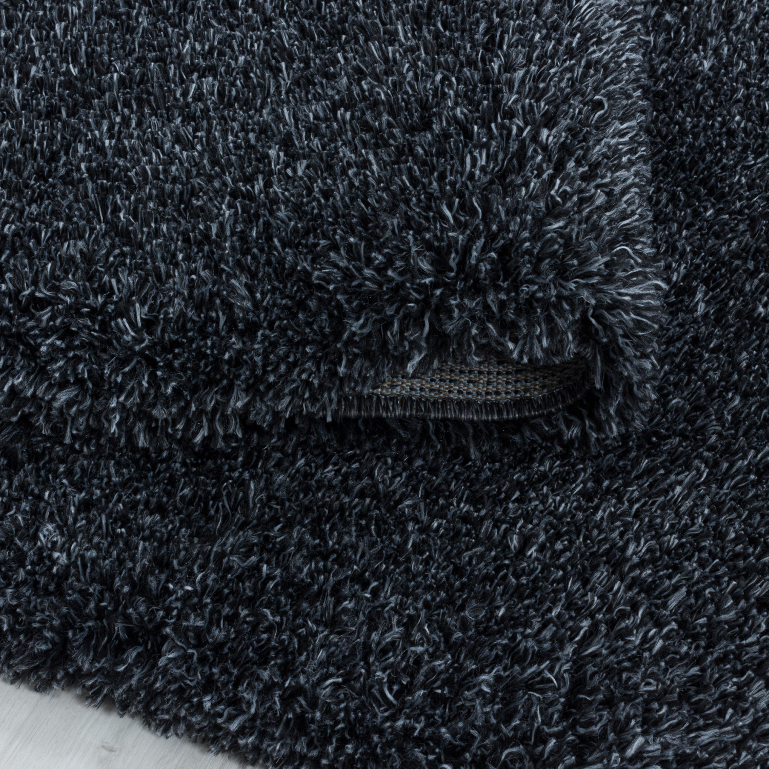 Kusový koberec Fluffy Shaggy 3500 anthrazit kruh 3