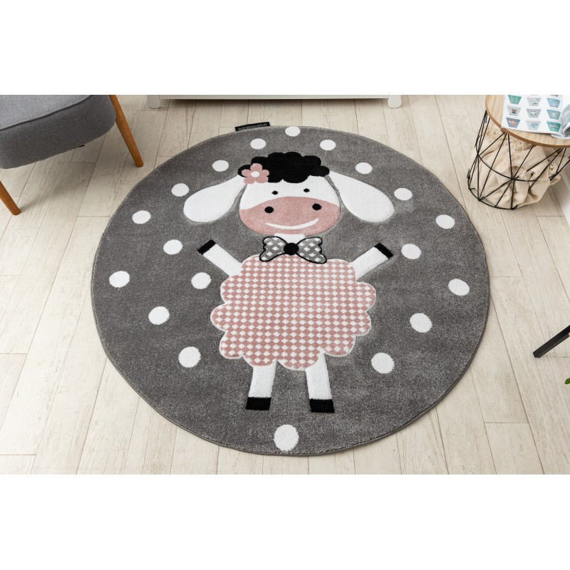 Dětský kusový koberec Petit Dolly sheep grey kruh 2