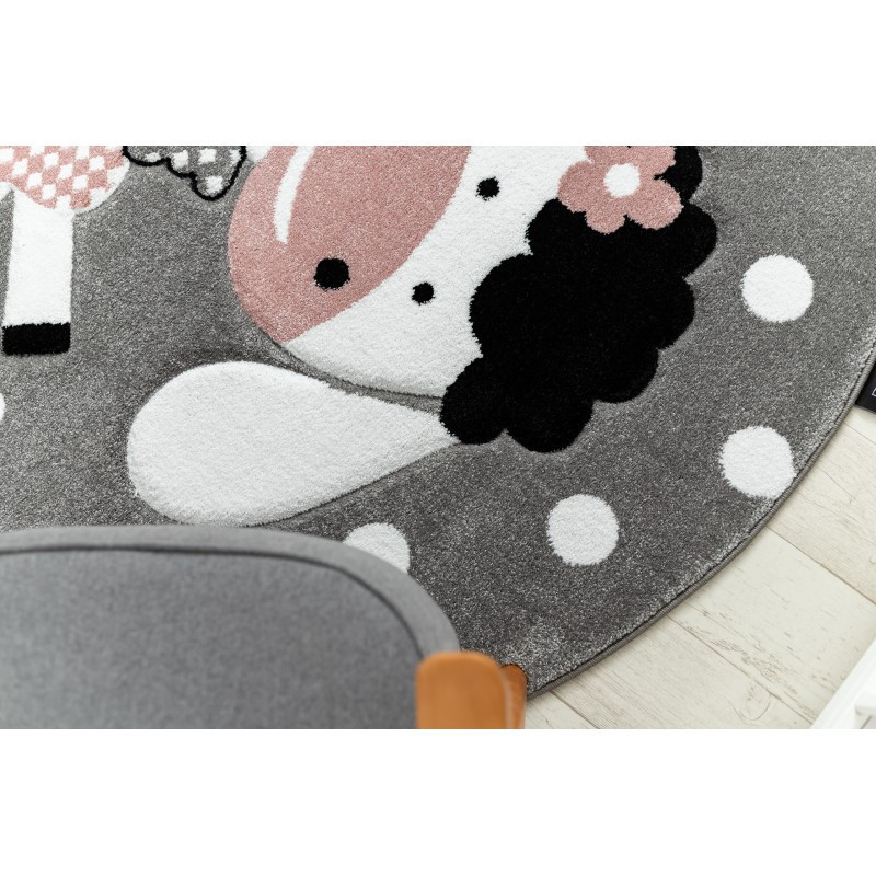 Dětský kusový koberec Petit Dolly sheep grey kruh 3