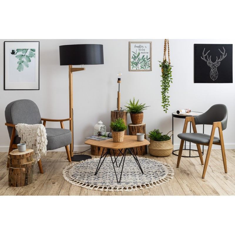 Kusový koberec Berber Agadir G0522 cream and grey kruh Kruh Ø 120 cm 3