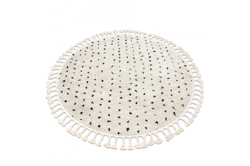 Kusový  koberec Berber Syla B752 krémový kruh s puntíky Kruh Ø 120 cm 4