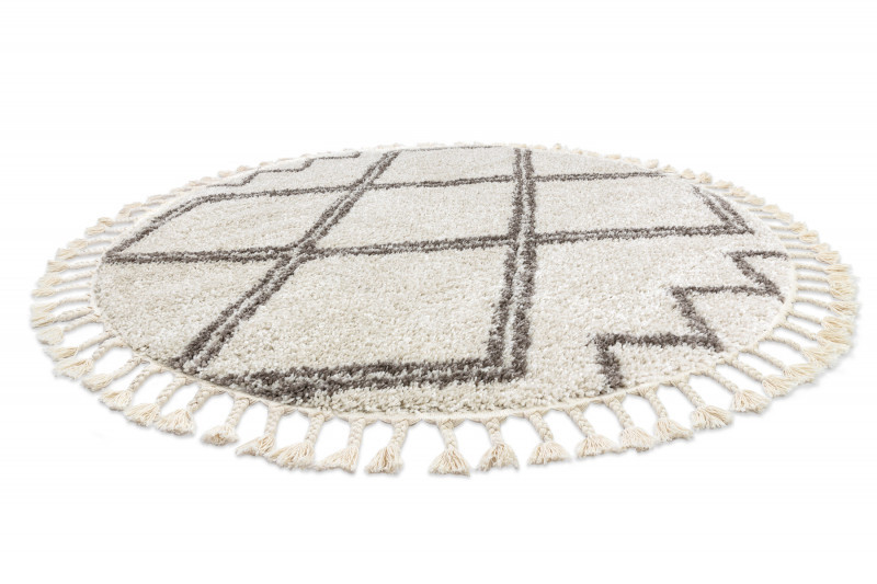 Kusový koberec Berber Asila cream and brown kruh Kruh Ø 120 cm 2