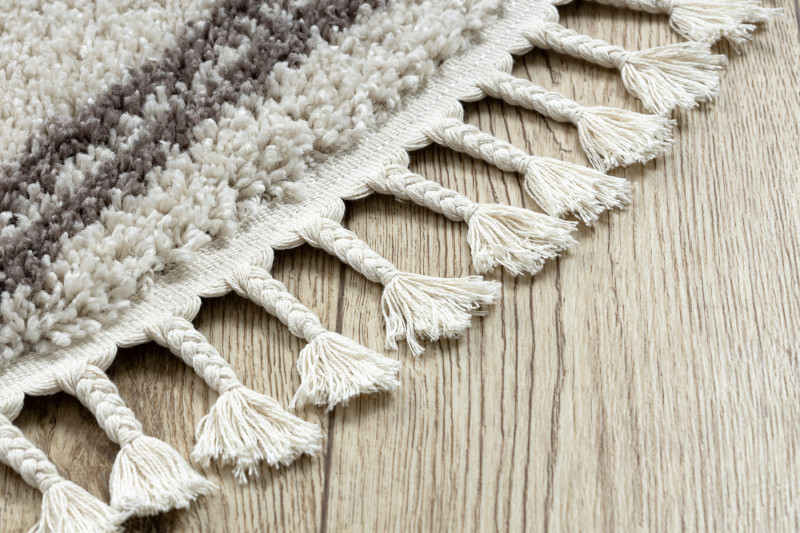 Kusový koberec Berber Asila cream and brown kruh Kruh Ø 120 cm 5