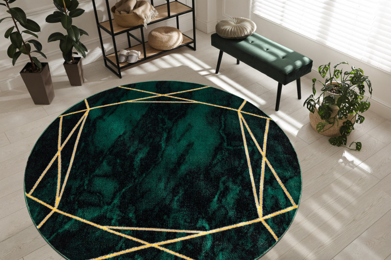 Kusový koberec Emerald 1022 green and gold kruh Kruh Ø 120 cm 3