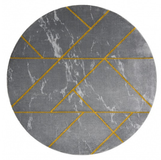 Kusový koberec Emerald geometric 1012 grey and gold kruh Kruh Ø 120 cm