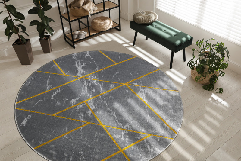 Kusový koberec Emerald geometric 1012 grey and gold kruh Kruh Ø 120 cm 2