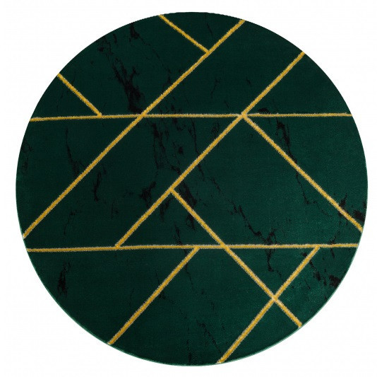 Kusový koberec Emerald geometric 1012 green and gold kruh Kruh Ø 120 cm
