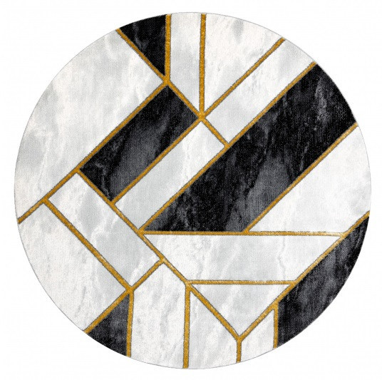 Kusový koberec Emerald 1015 black and gold kruh Kruh Ø 120 cm