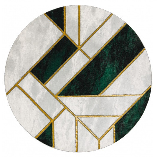 Kusový koberec Emerald 1015 green and gold kruh Kruh Ø 120 cm
