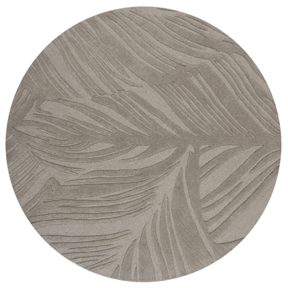 Kusový koberec Solace Leaf Grey kruh Kruh Ø 160 cm