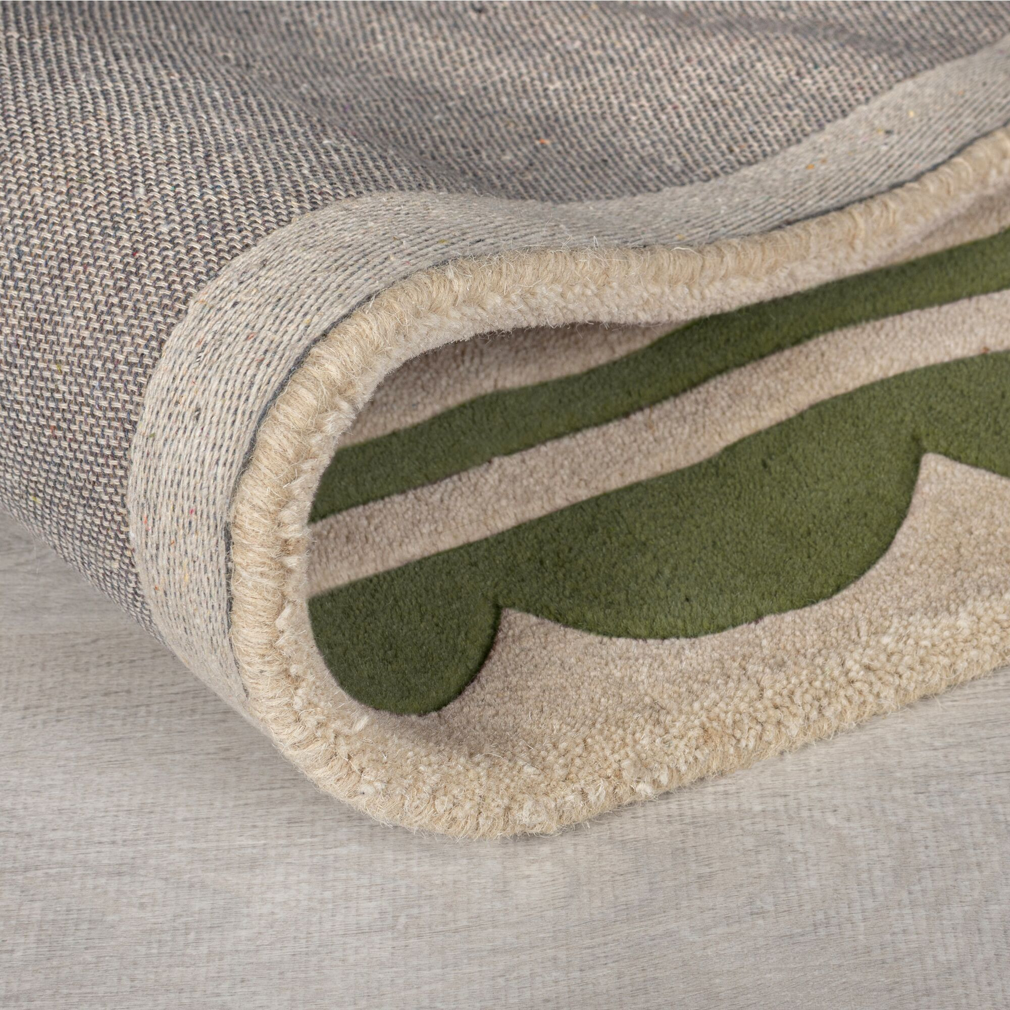 Ručně všívaný kusový koberec Lois Scallop Green kruh Kruh Ø 120 cm (obrázek 3)