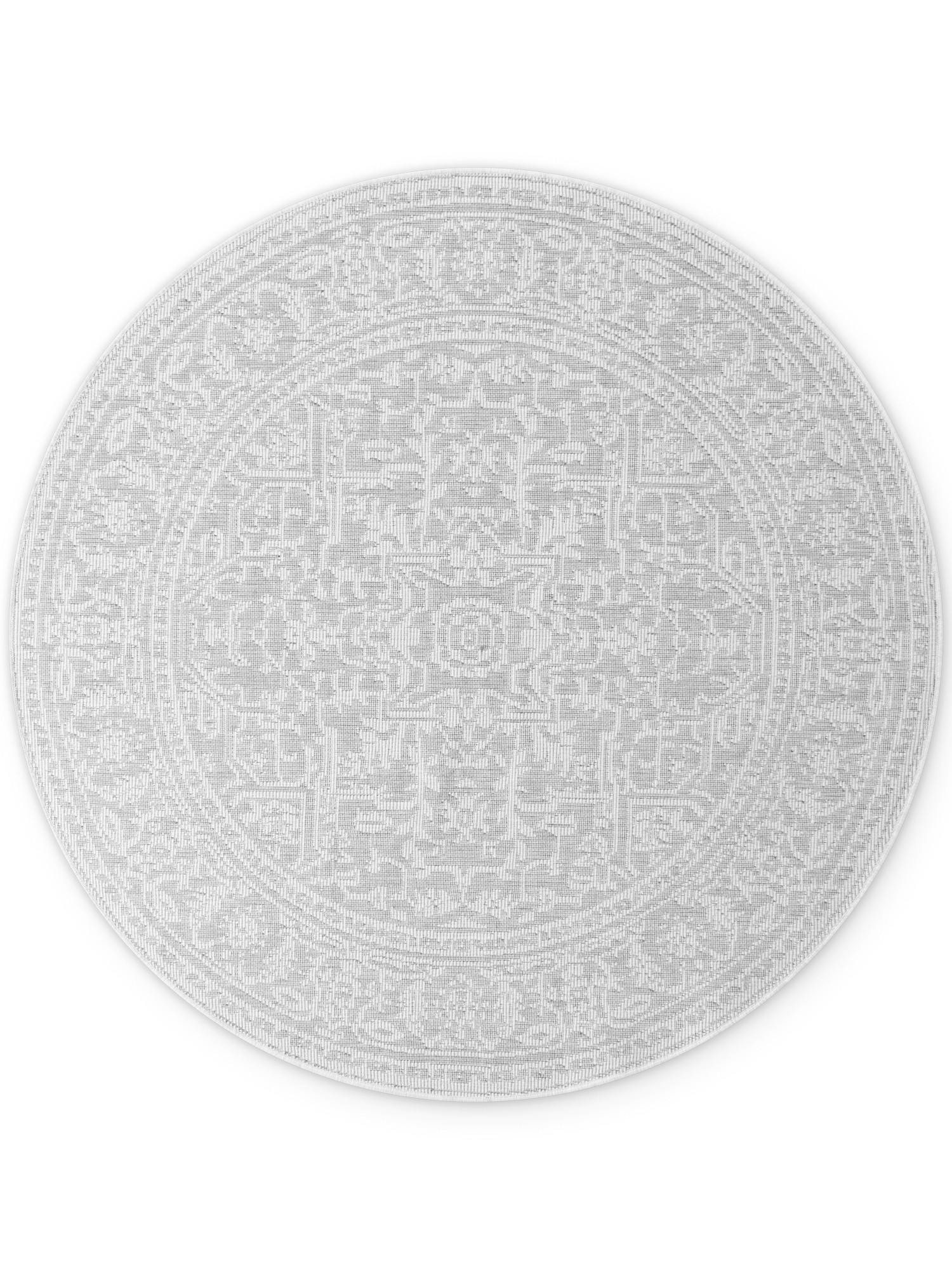 Kusový koberec Duet Kona White/Gray kruh - na ven i na doma