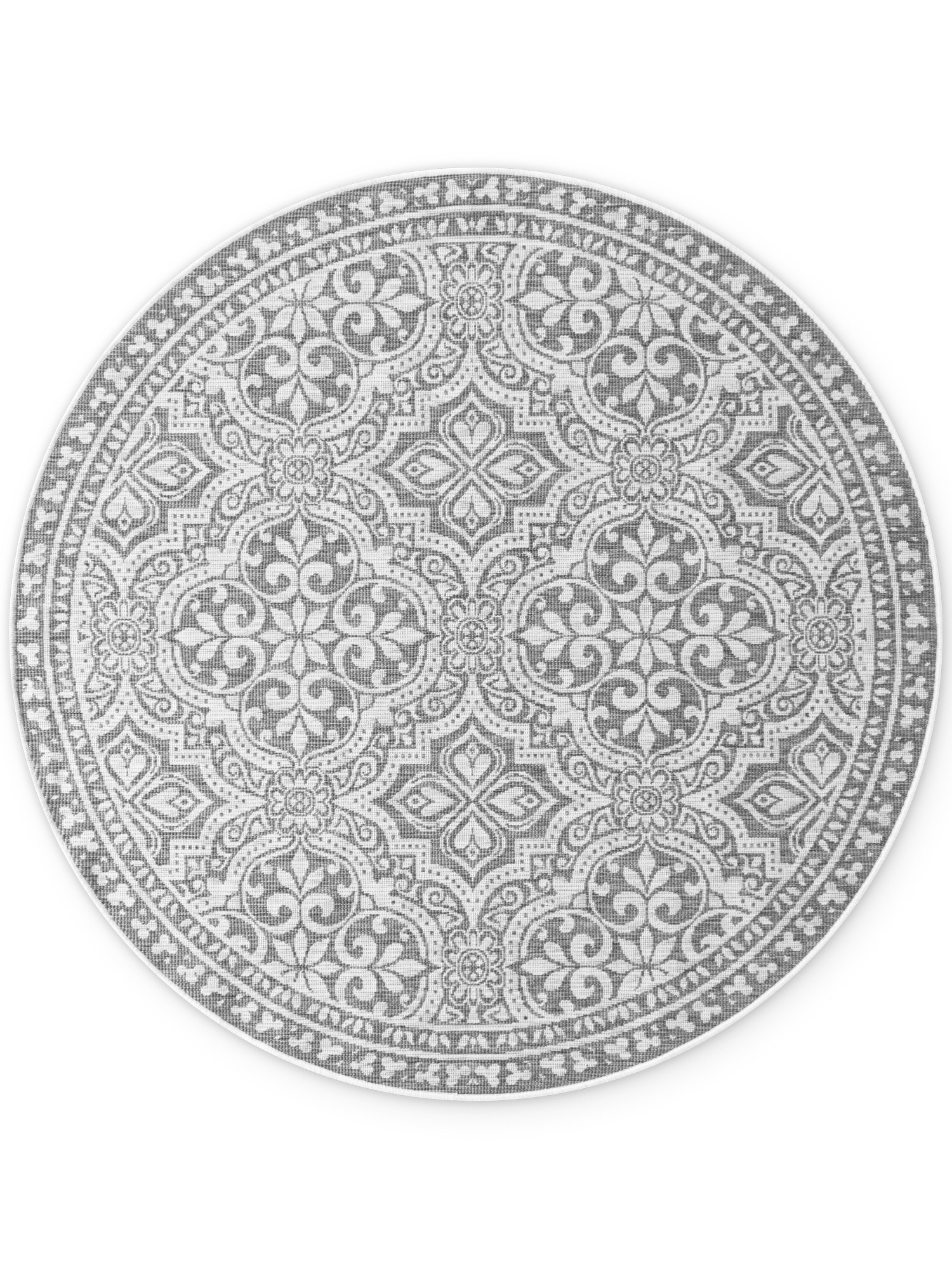 Kusový koberec Duet Rosel White/Gray kruh - na ven i na doma 2