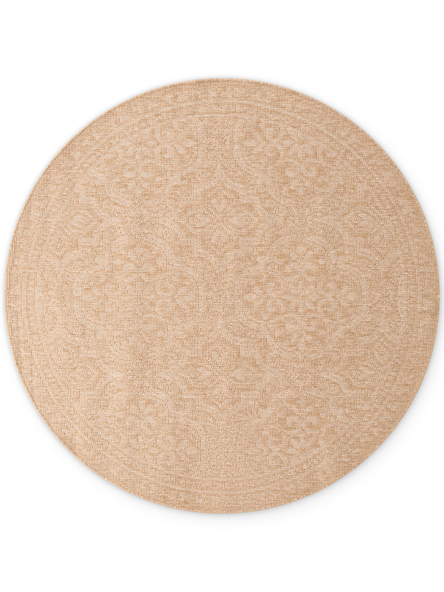 Kusový koberec Duet Rosel Beige/White kruh - na ven i na doma 160x160 cm