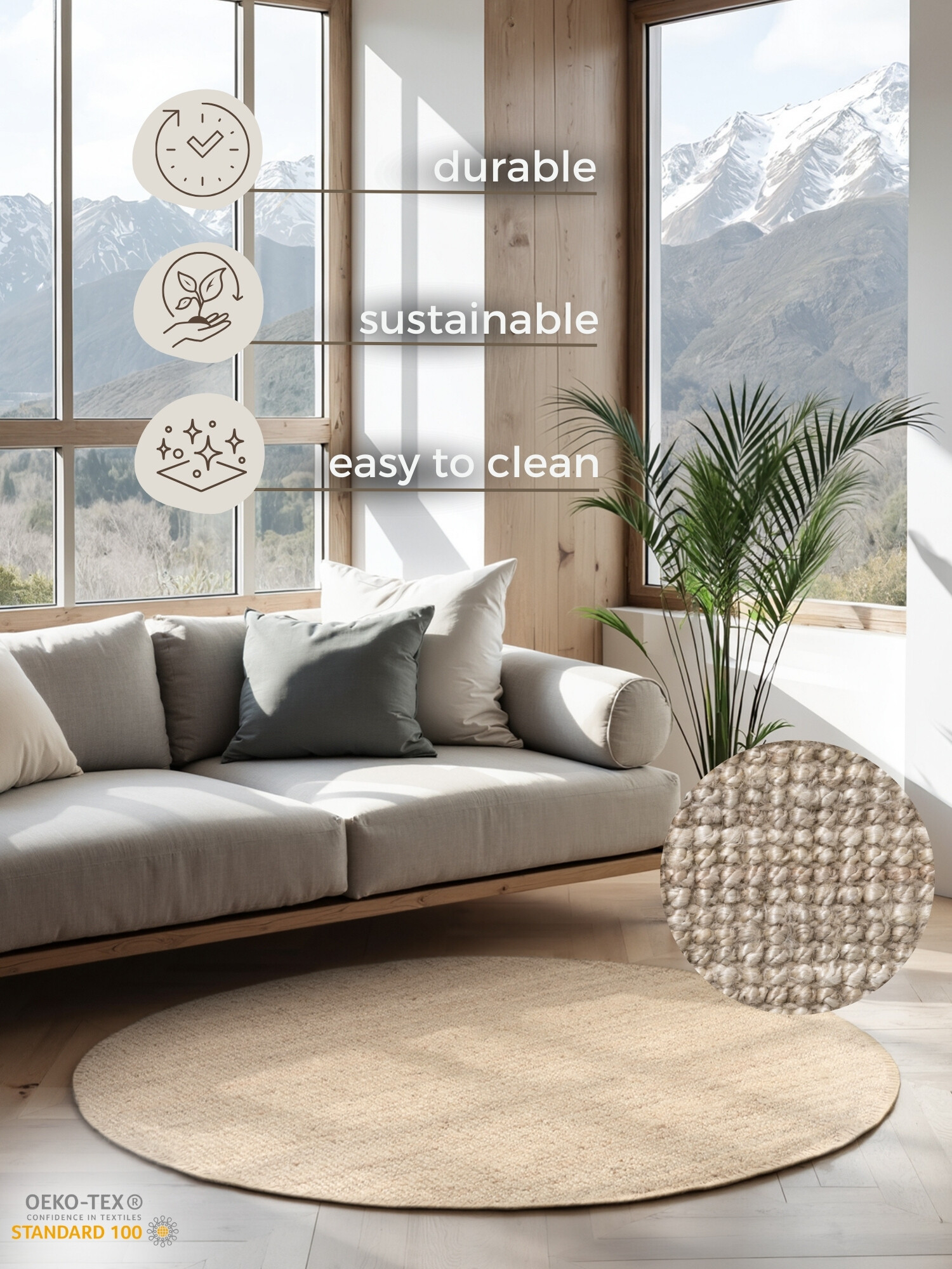 Kusový koberec Jaipur Ivory/White kruh 160x160 cm (obrázek 11)