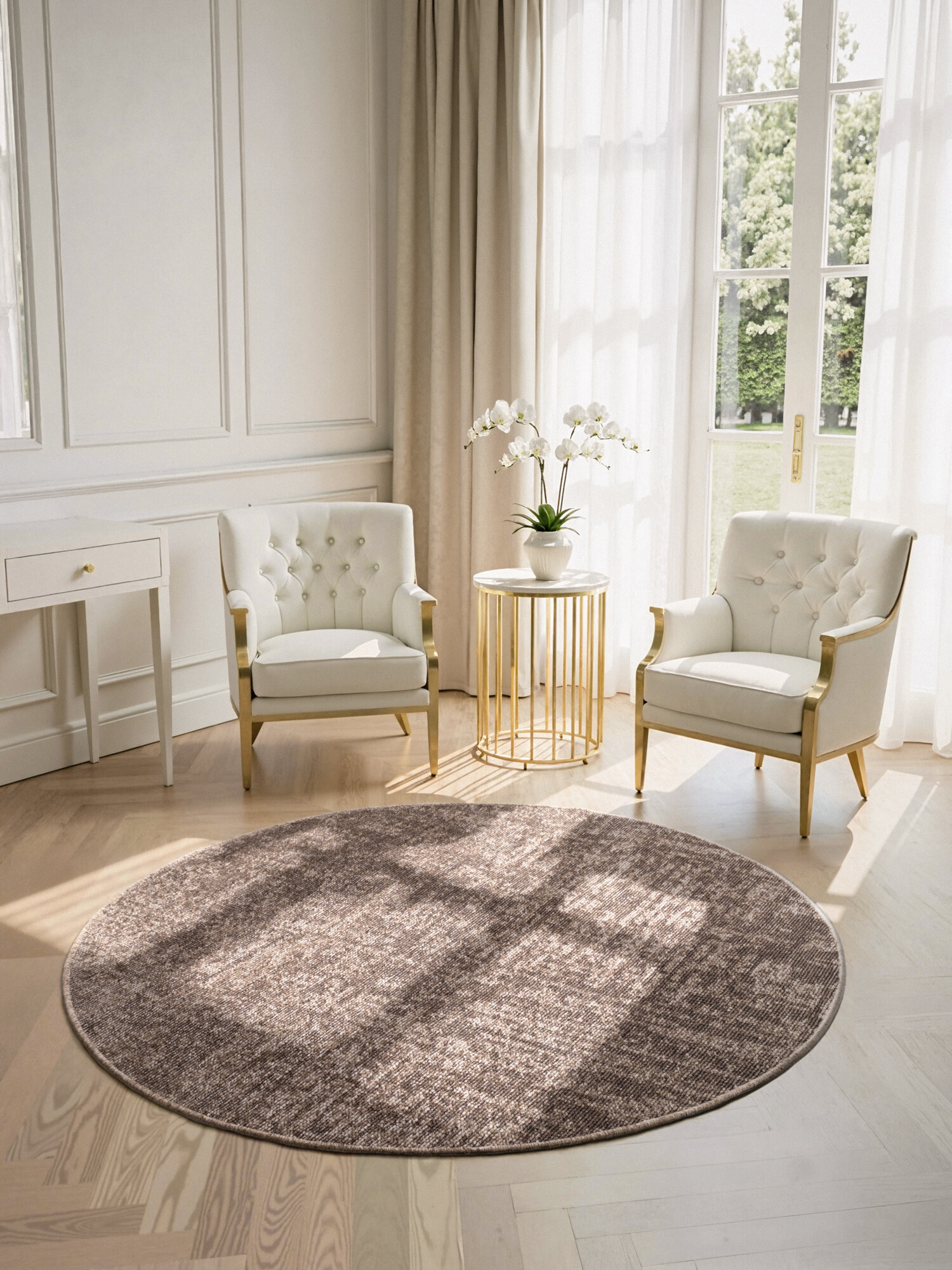 Kusový koberec Brilliance Prisma 106312 Beige z kolekce Elle kruh Kruh Ø 160 cm 2