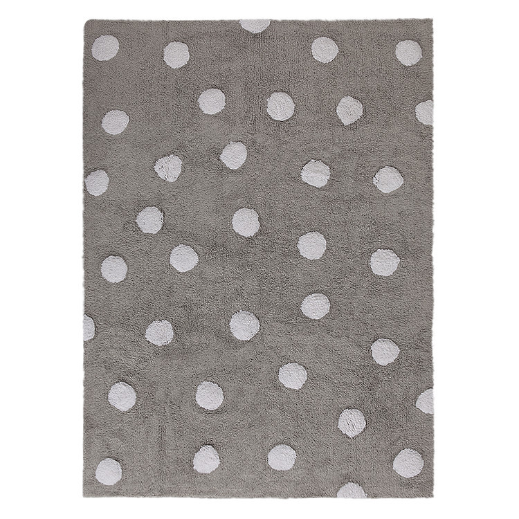 Ručně tkaný kusový koberec Polka Dots Grey-White