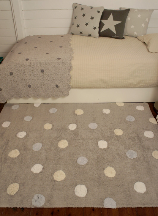 Pro zvířata: Pratelný koberec Tricolor Polka Dots Grey-Blue 4