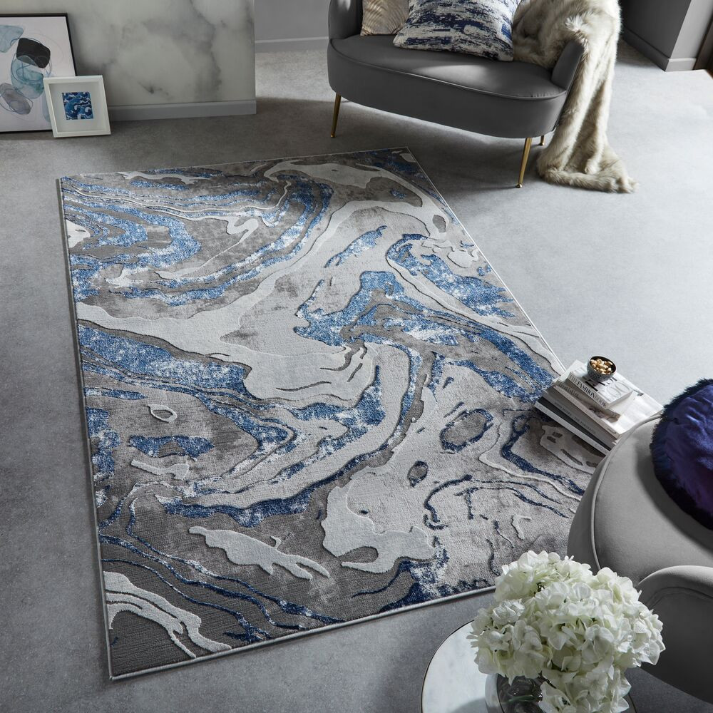 Kusový koberec Eris Marbled Navy 2