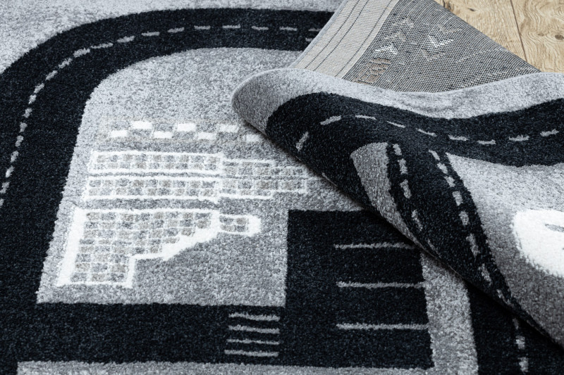 Dětský kusový koberec Fun Track grey 5