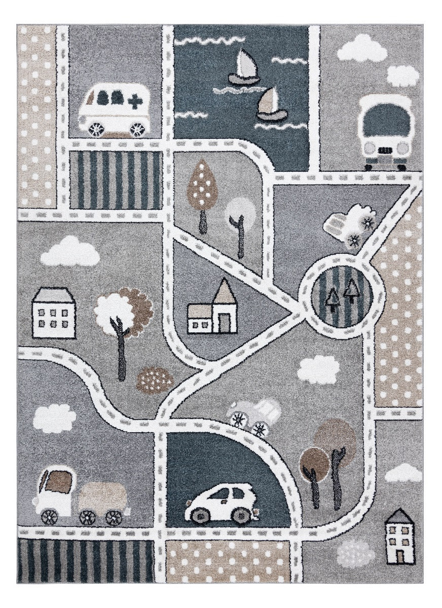 Dětský kusový koberec Fun Strade grey