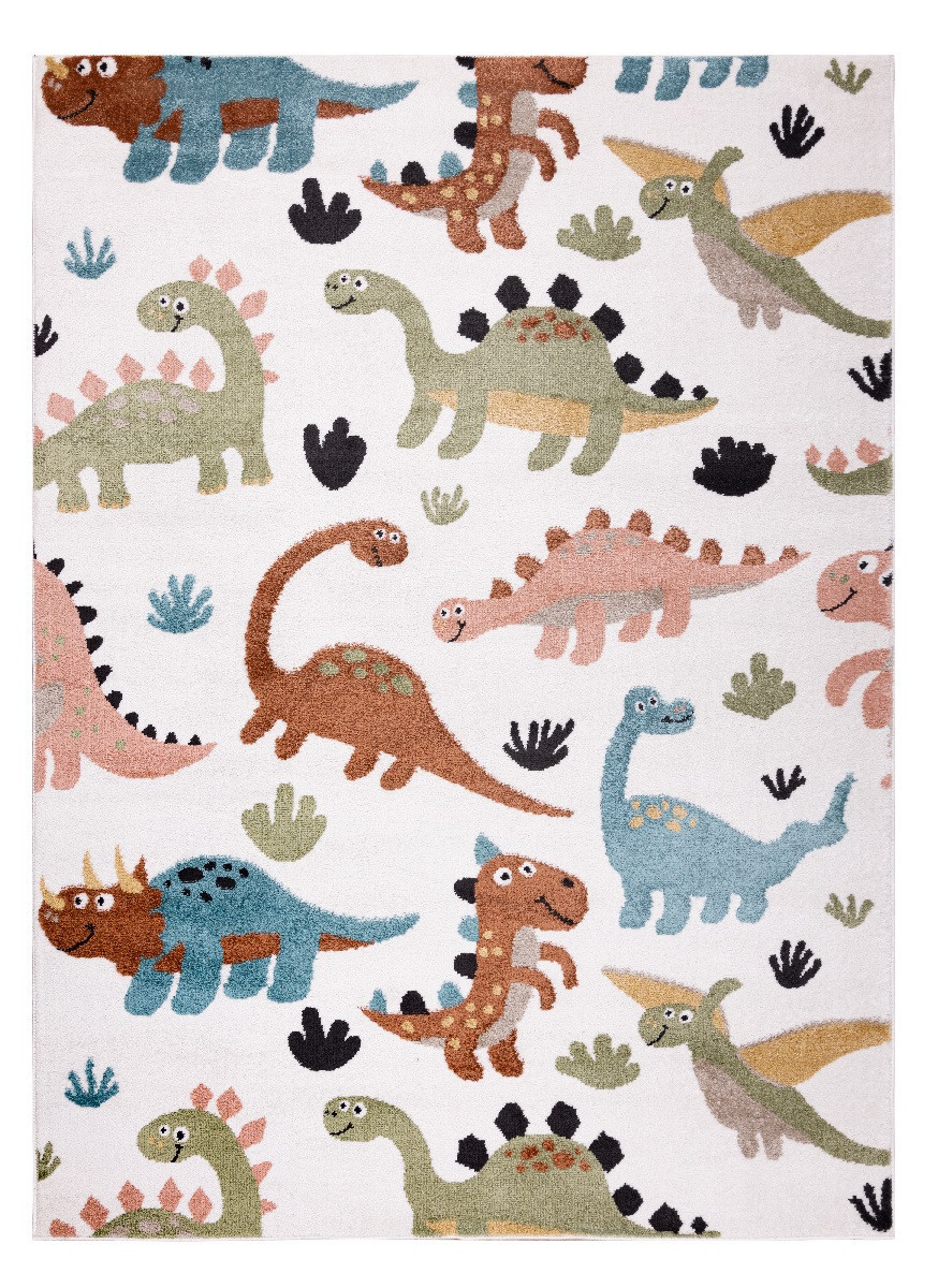 Dětský kusový koberec Fun Dino cream