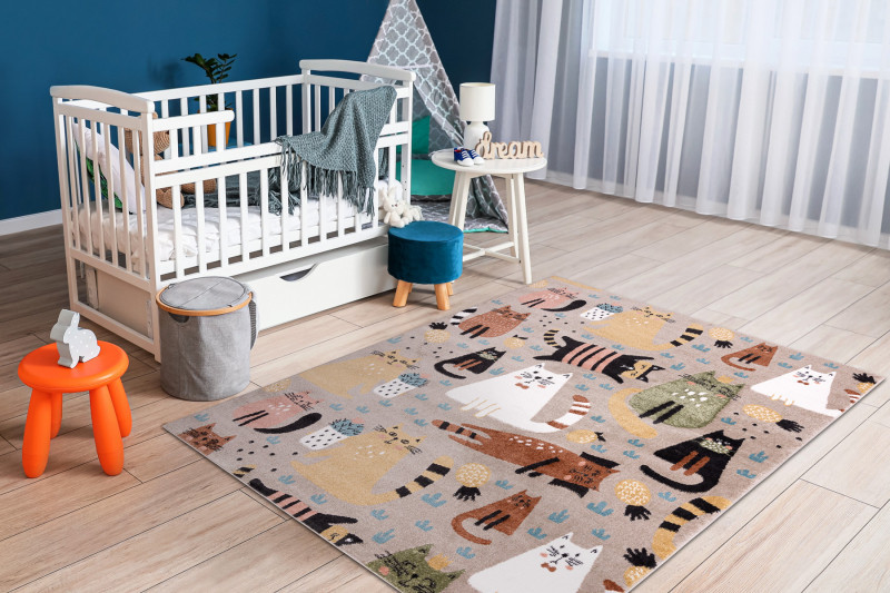 Dětský kusový koberec Fun Kittens Cats beige 4
