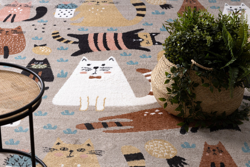 Dětský kusový koberec Fun Kittens Cats beige 5