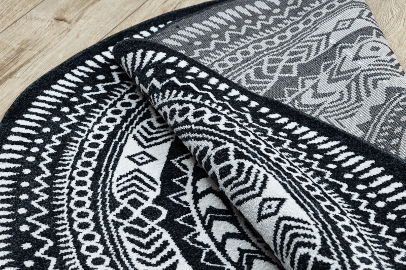 Kusový koberec Napkin black kruh 140x140 cm (obrázek 8)