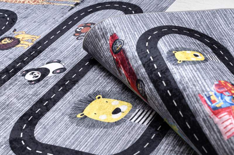 Dětský kusový koberec Bambino 2092 Streets cars anthracite 4